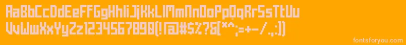 MechaBold Font – Pink Fonts on Orange Background