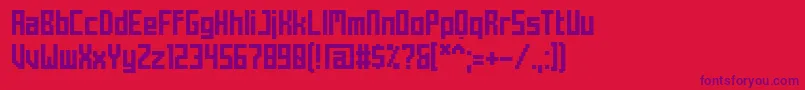 MechaBold Font – Purple Fonts on Red Background