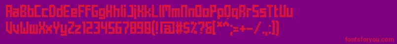 MechaBold-Schriftart – Rote Schriften auf violettem Hintergrund