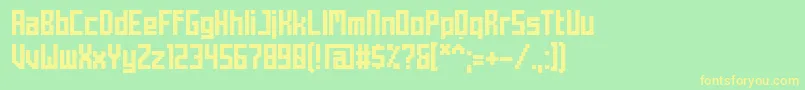 MechaBold Font – Yellow Fonts on Green Background
