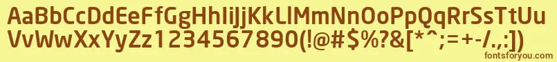 NeoSansCyrMedium Font – Brown Fonts on Yellow Background