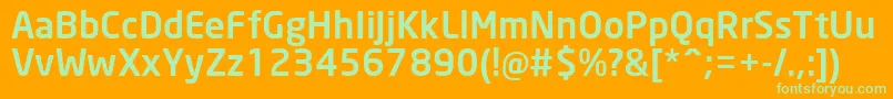 NeoSansCyrMedium Font – Green Fonts on Orange Background