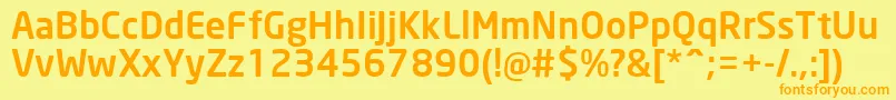 NeoSansCyrMedium Font – Orange Fonts on Yellow Background