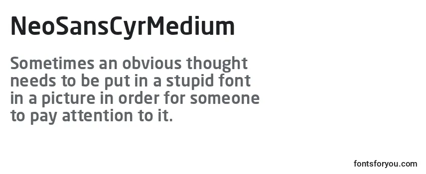 Review of the NeoSansCyrMedium Font