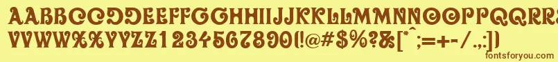 Шрифт Oliver ffy – коричневые шрифты на жёлтом фоне