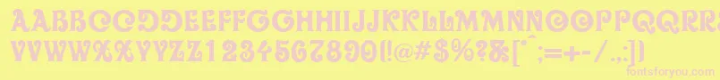 Oliver ffy Font – Pink Fonts on Yellow Background