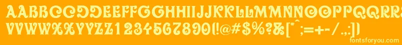 Oliver ffy Font – Yellow Fonts on Orange Background