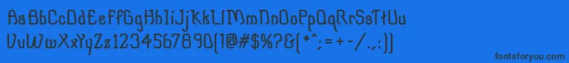 フォントDipperMfDemiBold – 黒い文字の青い背景