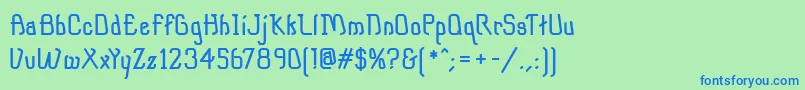 Шрифт DipperMfDemiBold – синие шрифты на зелёном фоне