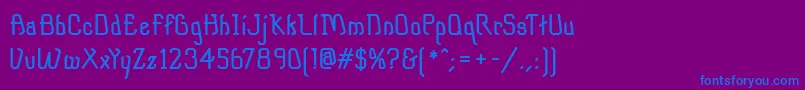 フォントDipperMfDemiBold – 紫色の背景に青い文字