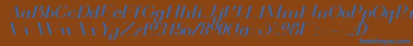 ValkyrieExtendedItalicフォントについての詳細 フォントValkyrieExtendedItalic – 茶色の背景に青い文字