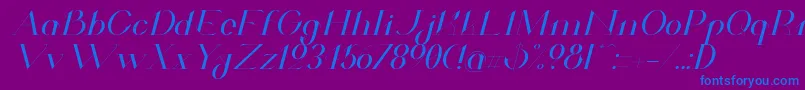 ValkyrieExtendedItalic-fontti – siniset fontit violetilla taustalla