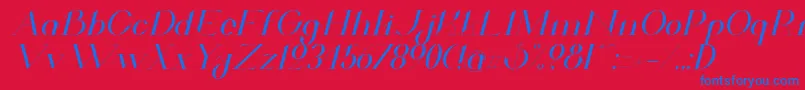 ValkyrieExtendedItalic Font – Blue Fonts on Red Background