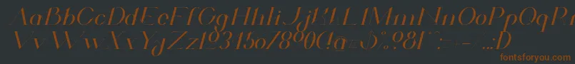 ValkyrieExtendedItalic-Schriftart – Braune Schriften auf schwarzem Hintergrund