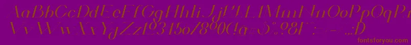 ValkyrieExtendedItalic Font – Brown Fonts on Purple Background