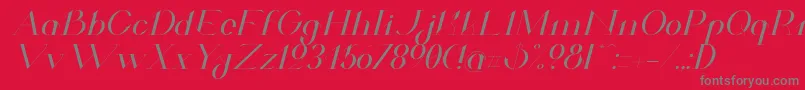 ValkyrieExtendedItalic-Schriftart – Graue Schriften auf rotem Hintergrund