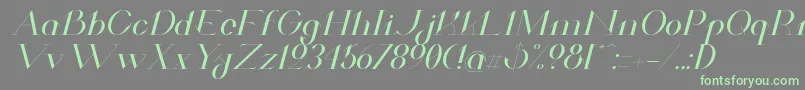 フォントValkyrieExtendedItalic – 灰色の背景に緑のフォント