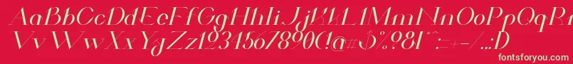 ValkyrieExtendedItalic Font – Green Fonts on Red Background