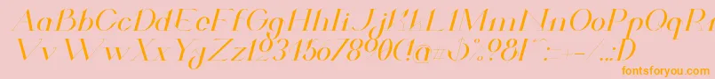 ValkyrieExtendedItalic-Schriftart – Orangefarbene Schriften auf rosa Hintergrund