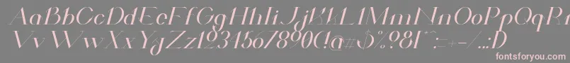 Fonte ValkyrieExtendedItalic – fontes rosa em um fundo cinza