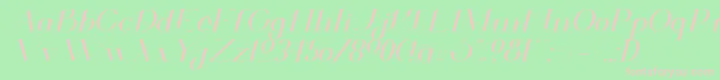 ValkyrieExtendedItalic-Schriftart – Rosa Schriften auf grünem Hintergrund