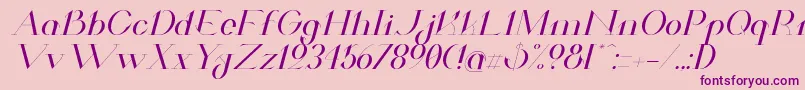 ValkyrieExtendedItalic Font – Purple Fonts on Pink Background