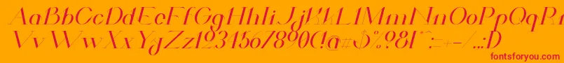 ValkyrieExtendedItalic Font – Red Fonts on Orange Background