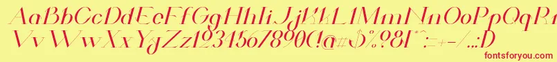 ValkyrieExtendedItalic Font – Red Fonts on Yellow Background