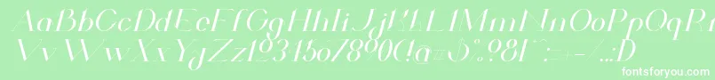 フォントValkyrieExtendedItalic – 緑の背景に白い文字