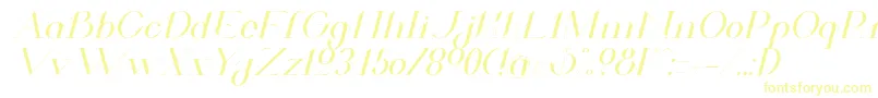 Fonte ValkyrieExtendedItalic – fontes amarelas em um fundo branco