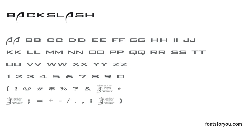 A fonte Backslash – alfabeto, números, caracteres especiais