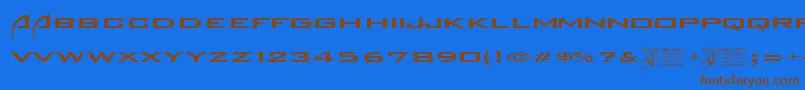 フォントBackslash – 茶色の文字が青い背景にあります。