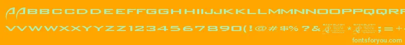 Backslash-Schriftart – Grüne Schriften auf orangefarbenem Hintergrund