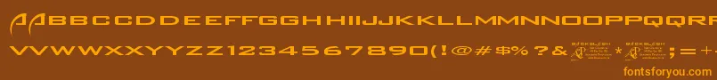 Police Backslash – polices orange sur fond brun