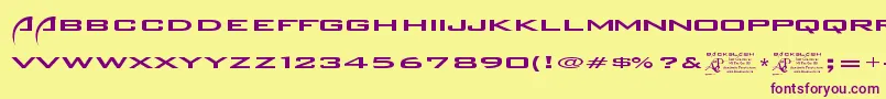 Backslash Font – Purple Fonts on Yellow Background