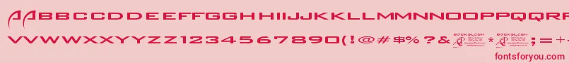 Fonte Backslash – fontes vermelhas em um fundo rosa