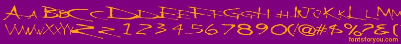 BackscratcherRegularTtext Font – Orange Fonts on Purple Background