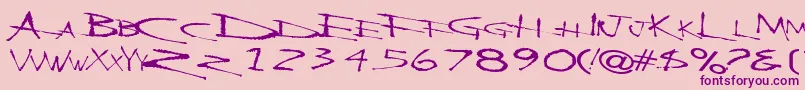 BackscratcherRegularTtext-Schriftart – Violette Schriften auf rosa Hintergrund