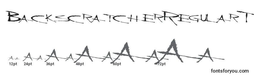 Rozmiary czcionki BackscratcherRegularTtext