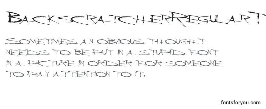 Überblick über die Schriftart BackscratcherRegularTtext