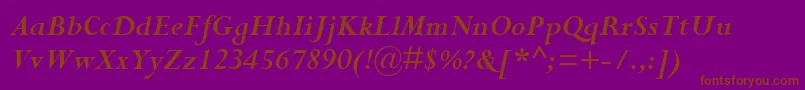PerpetuaРџРѕР»СѓР¶РёСЂРЅС‹Р№РљСѓСЂСЃРёРІ Font – Brown Fonts on Purple Background
