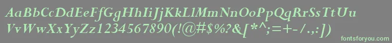 PerpetuaРџРѕР»СѓР¶РёСЂРЅС‹Р№РљСѓСЂСЃРёРІ Font – Green Fonts on Gray Background
