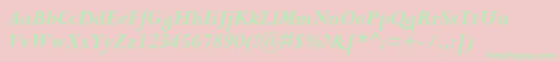 PerpetuaРџРѕР»СѓР¶РёСЂРЅС‹Р№РљСѓСЂСЃРёРІ Font – Green Fonts on Pink Background