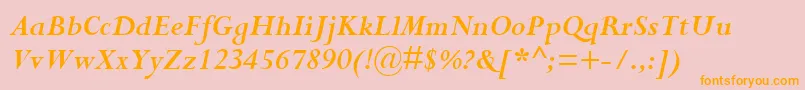 PerpetuaРџРѕР»СѓР¶РёСЂРЅС‹Р№РљСѓСЂСЃРёРІ Font – Orange Fonts on Pink Background