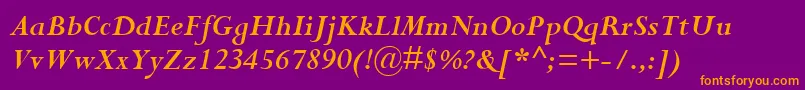 PerpetuaРџРѕР»СѓР¶РёСЂРЅС‹Р№РљСѓСЂСЃРёРІ Font – Orange Fonts on Purple Background