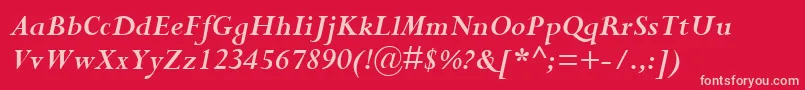 PerpetuaРџРѕР»СѓР¶РёСЂРЅС‹Р№РљСѓСЂСЃРёРІ Font – Pink Fonts on Red Background