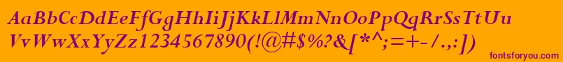 PerpetuaРџРѕР»СѓР¶РёСЂРЅС‹Р№РљСѓСЂСЃРёРІ Font – Purple Fonts on Orange Background