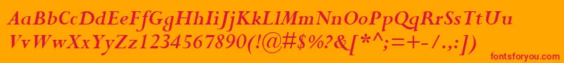 PerpetuaРџРѕР»СѓР¶РёСЂРЅС‹Р№РљСѓСЂСЃРёРІ Font – Red Fonts on Orange Background
