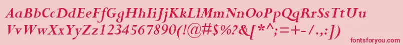 PerpetuaРџРѕР»СѓР¶РёСЂРЅС‹Р№РљСѓСЂСЃРёРІ Font – Red Fonts on Pink Background
