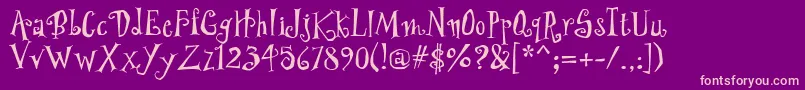 PfwonderlandproRegular Font – Pink Fonts on Purple Background